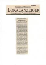 Berliner Morgenpost, Lokalanzeiger Reinickendorf, Pankow, Oberhavel, Centre Bagatelle, "Innenansichten des Knstlers Heinz Sterzenbach"