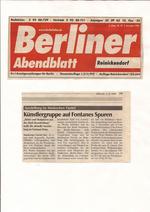 Berliner Abendblatt, Reinickendorf, Fontane-Haus, "Knstlergruppe auf Fontanes Spuren - Bilder und Skulpturen aus der Mark Brandenburg"