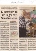 Berliner Morgenpost, Kunstzentrum Tegel-Sd, "Kunstzentrum im Lager der Senatsreserve"