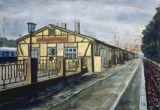 Gare Francaise Berlin-Tegel Französicher Bahnhof, wo die franz. Alliierten ankamen und abfuhren, der ehemalige Militärbahnhof der Franzosen