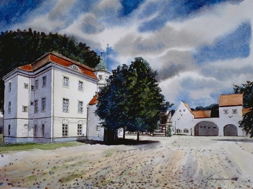 Jagdschloß Grunewald 1542-43 von Caspar Theiß als Jagdschloss für Kurfürst Joachim II. 1593 Erker an der Wasserseite von Rochus Guerrini Graf zu Linar.