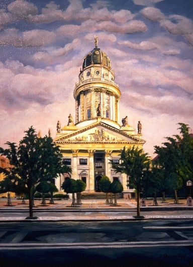 Französischer Dom Unter dem Schutze der Hohenzollern erbaut 1705, erneuert 1905 für die französisch-reformierte Gemeinde der angesiedelten Hugenotten, französ