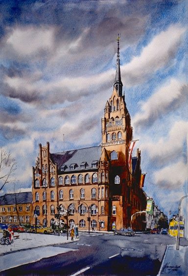 Rathaus Steglitz Erbaut 1896/97 von den Architekten Heinrich Reinhardt und Georg Süssenguth. In der Märkische Backsteingotik errichtet